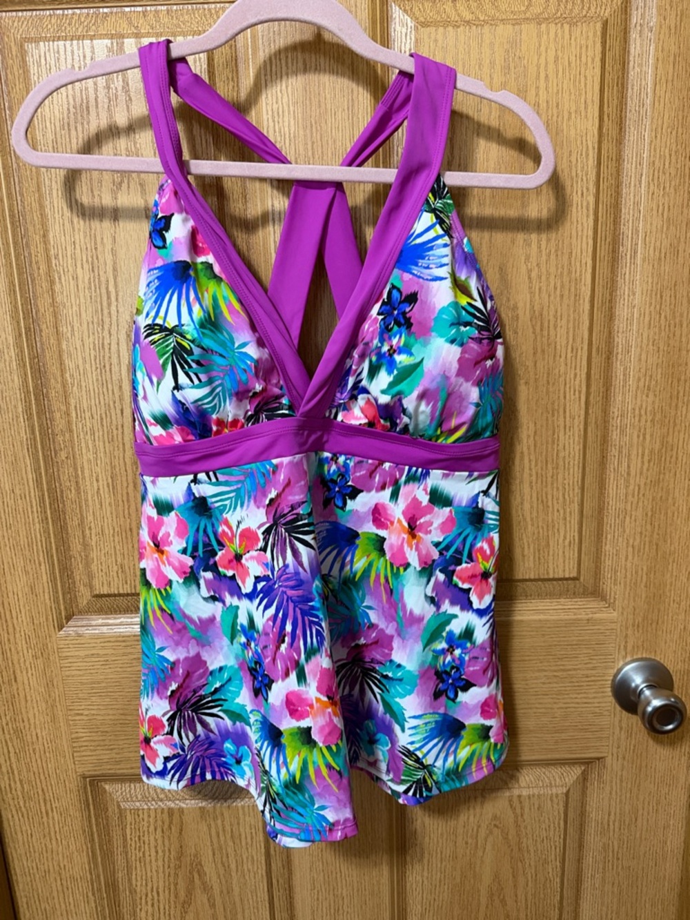 Floral Racerback Tankini Swim Top Plus Size 16 1X swimsuits for all